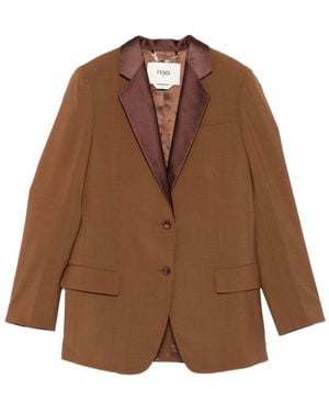 【関税&送料込】Fendi Mud Wool Blend Blazer ジャケット FENDI MUD WOOL BLEND BLAZER Fendi Mud Wool Blend