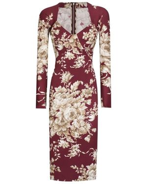 Dolce & Gabbana Long-Sleeved Floral Dress - Multicolor