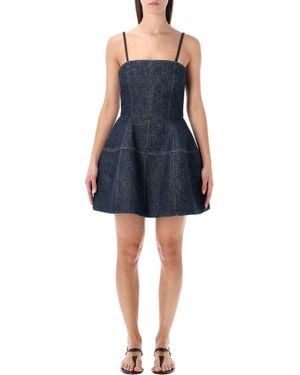 Fendi Mini Dress Denim Ff Emb - Blue