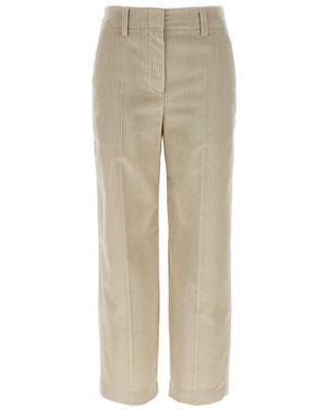 Brunello Cucinelli Monile Velvet Pants - Natural