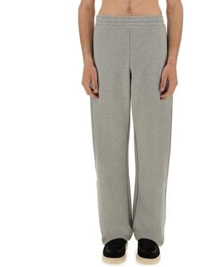 Marine Serre Cotton Trousers - Grey