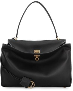 Balenciaga Rodeo Medium Leather Handbag - Black