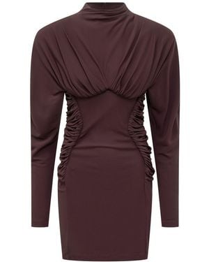 Stella McCartney Draped Long Sleeve Dress - Purple