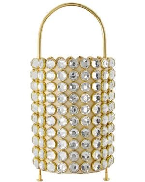 トートバッグ VANINA Pirouette Bag in White Crystal (PIROUETTE BAG 3) Buy VANINA White La Pirouette Handbag in Brass For Women