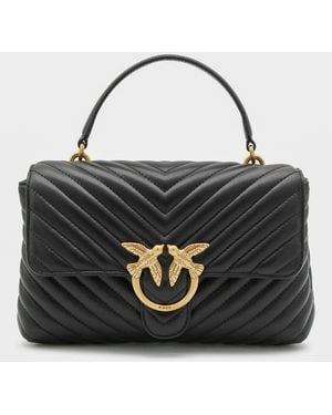 Pinko Leather Love Lady Puff Classic Shoulder Bag - Black