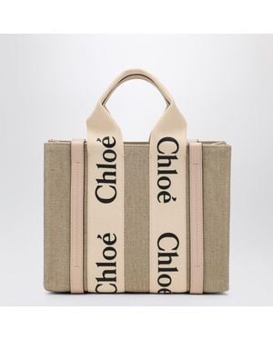 Chloé Woody Little Bag In Beige - Natural