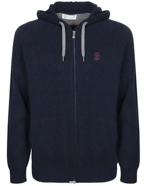 BRUNELLO CUCINELLI ジップパーカー Brunello Cucinelli ジップアップ パーカー | ブルー | FARFETCH JP