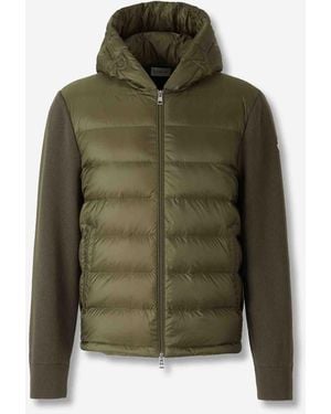 Moncler Quilted Tricot Cardigan - Green