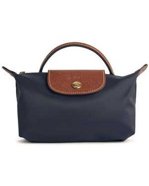 Longchamp 'Le Pliage Original' Mini Bag With Logo Engraved On The Front - Blue