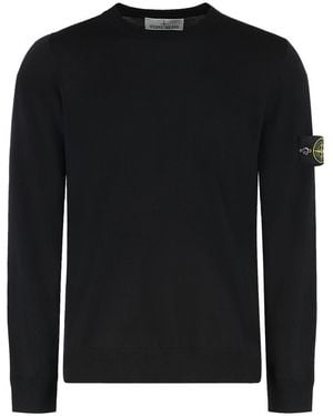 Stone Island Virgin Wool Crew-neck Jumper - Black