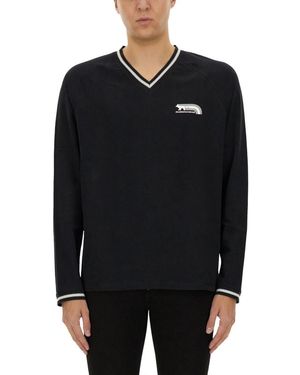 Maison Kitsuné Raglan Long Sleeve T-Shirt - Black