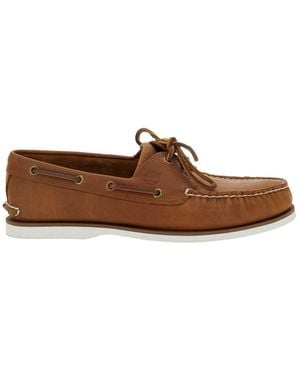 Timberland Loafers With Bow Detail On The Front And Embossed Logo On The Side - Brown
