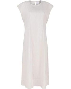 Calvin Klein Stretch Linen Midi Dress - White