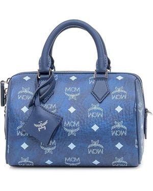 MCM Ella Vi Boston Bag - Blue