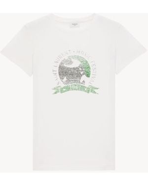 Saint Laurent Music Festival" T-Shirt - White
