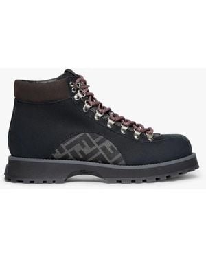 Fendi Ankle Boots With Ff Detail - Black