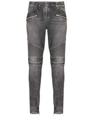 Balmain Biker Slim Jeans - Gray