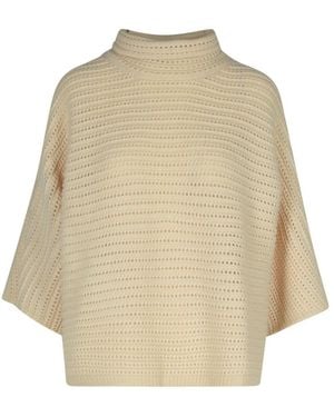 Purotatto Ivory Cashmere Cape - Natural