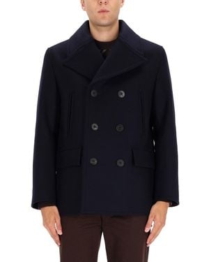 Burberry Double-breasted Coat "shelborne" - Blue