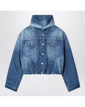 Acne Studios Faded Crumpled Denim Jacket - Blue