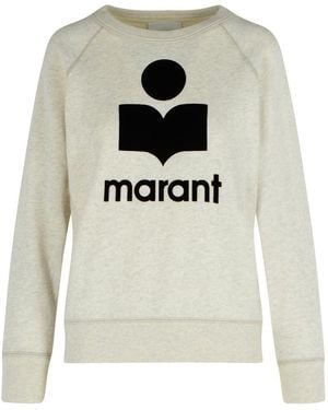Isabel Marant 'Millyny' 'Ecru' Cotton Blend Sweatshirt - White