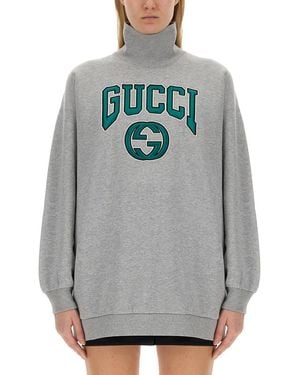 Gucci Sweatshirt With Embroidery - Grey