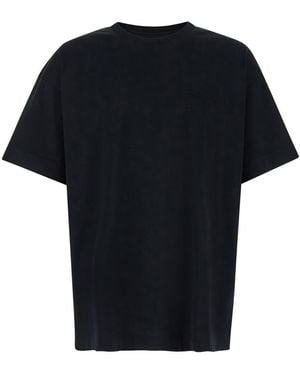 Givenchy Black Crewneck T-shirt With Logo Lettering Detail In Cotton Man