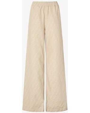 Fendi "Ff Chambray" Trousers - Natural