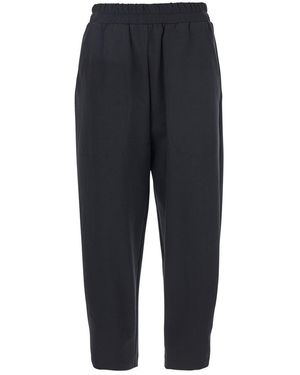 ..,merci Blakc Trousers With Elastic Waist In Fabric Woman - Blue