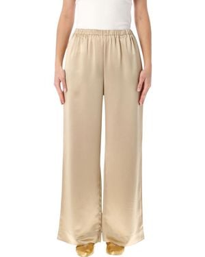 By Malene Birger Cabello Satin Wide-Leg Trousers - Natural