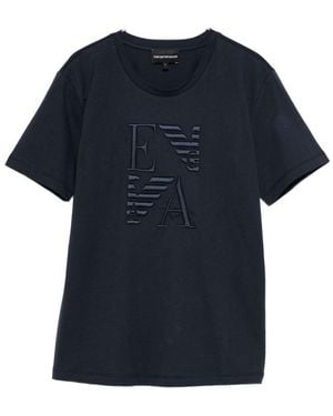 Emporio Armani Logo Cotton T-Shirt - Blue