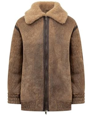 Salvatore Santoro Shearling Jacket With Collar - Brown