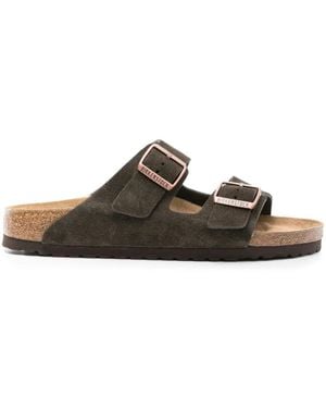 Birkenstock Arizona Suede Sandals Shoes - Brown
