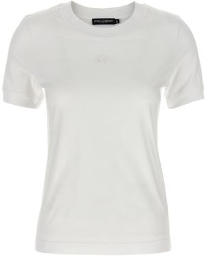 Dolce & Gabbana Logo Embroidery T-Shirt - White