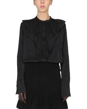 Jil Sander Ruffled Front Closure Shirt - Black