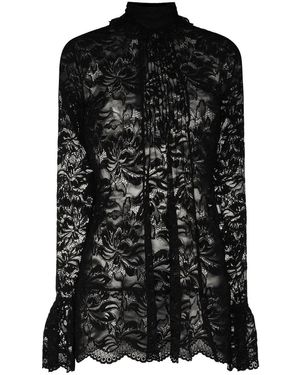 Rabanne Floral Lace Top - Black