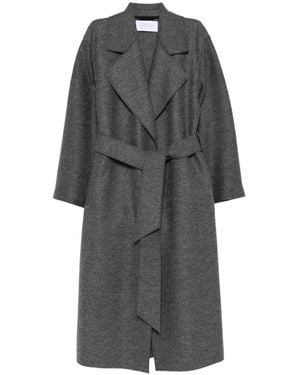 Harris Wharf London Virgin Wool Coat With Belt - Grey