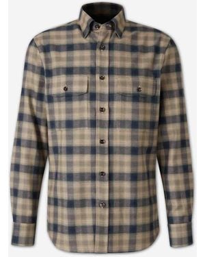 Brioni Flannel Check Shirt - Grey