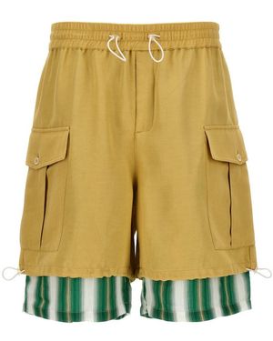 Wales Bonner 'Roam Cargo' Bermuda Shorts - Yellow