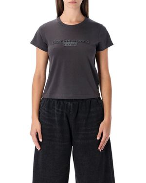 Alexander Wang Délavé Cotton T-Shirt With Logo - Black