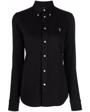 Ralph Lauren Heidi Embroidered Oxford Shirt - Black