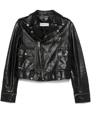 Golden Goose "Golden W's Nevada" New Jacket Nail Nappa Waxed - Black