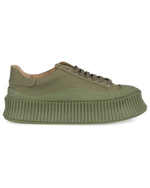 Jil Sander Canvas Platform Sneakers - Green
