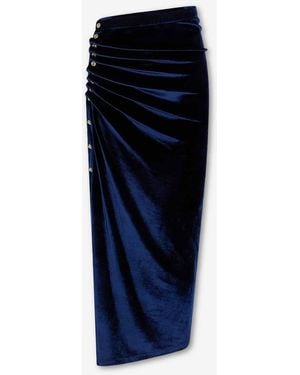 Rabanne Draped Midi Skirt - Blue