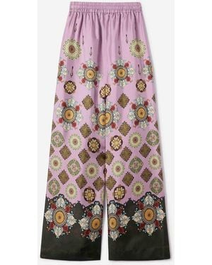 La DoubleJ Silk Palazzo Trousers - Pink