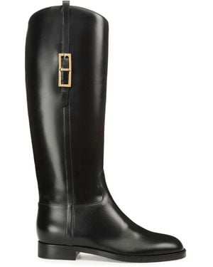 Sergio Rossi Glossy Leather Knee-High Boots - Black