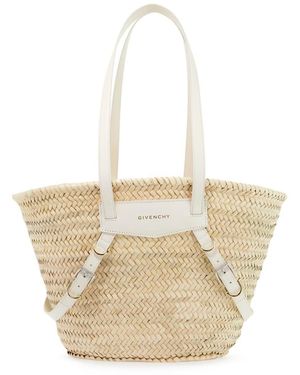 Givenchy Raffia Voyou Medium Shoulder Bag - White