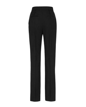パンツ Fendi Ivory Wool Blend Pant Fendi Women's Ivory Wide-Leg Pleated Wool Blend Pants Size