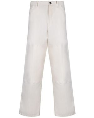 Moncler Pants With Logo - White