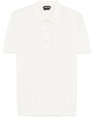 Tom Ford Silk Viscose Polo Shirt - White